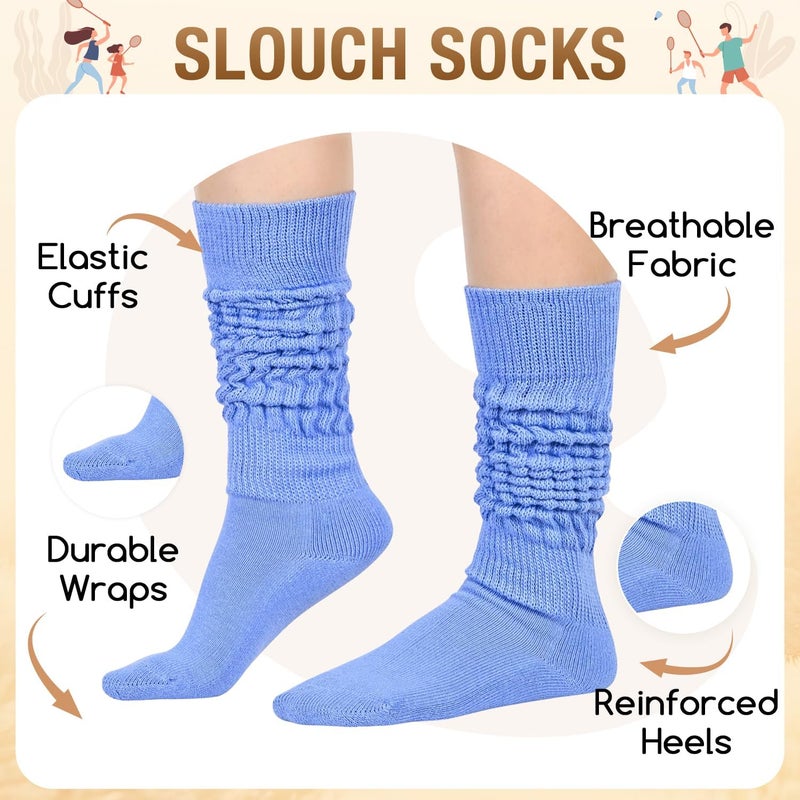 Zmart Women Slouch Socks - Cozy Scrunch Socks, 80s Style in White, Black, Orange & Cream - Image 2